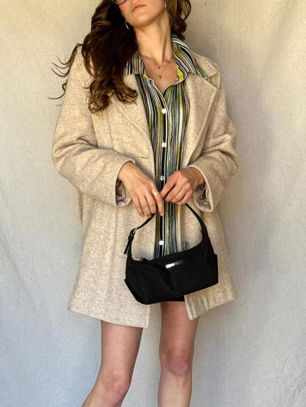 Y2K Black Baguette Handbag
